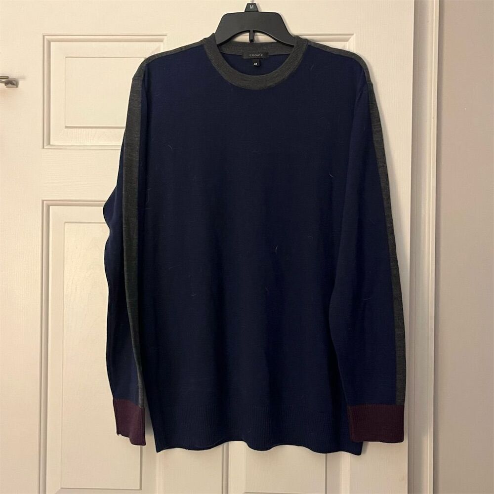 Codice Men's XL Blue Crewneck Pullover Sweater Long Sleeve Casual